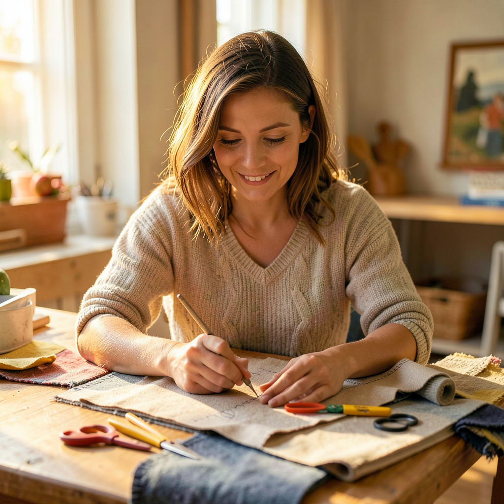 Housse de siège auto pour enfant cousue maison en tissu coton coloré, posée sur un siège voiture.
