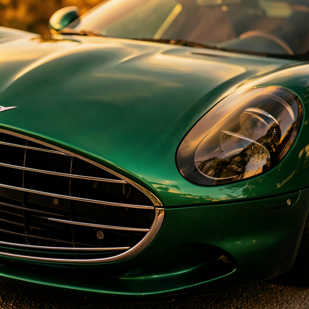 Tableau de bord intérieur de l'Aston Martin DB11, habitacle luxueux d'un grand tourisme britannique