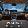 Intérieur luxueux du plafond du concept Mercedes-Benz avec éclairage moderne.