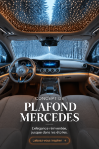Intérieur luxueux du plafond du concept Mercedes-Benz avec éclairage moderne.