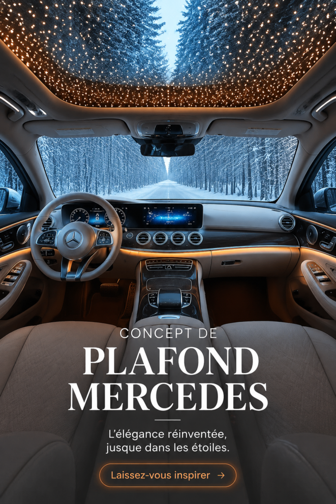 Intérieur luxueux du plafond du concept Mercedes-Benz avec éclairage moderne.