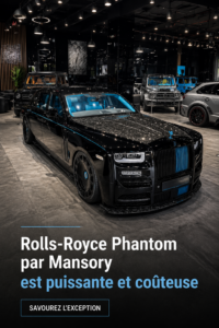 Rolls-Royce Phantom de Mansory sur la route, symbolisant luxe et puissance.