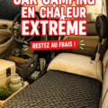 Un véhicule de camping dans un paysage verdoyant durant un été chaud.