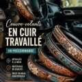 Couvre-volant stylé et personnalisable sur un volant de voiture