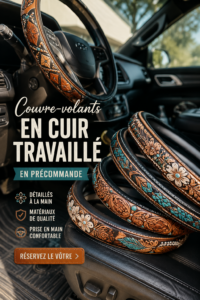 Couvre-volant stylé et personnalisable sur un volant de voiture