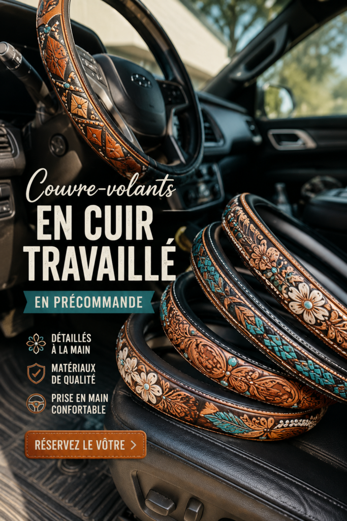 Couvre-volant stylé et personnalisable sur un volant de voiture