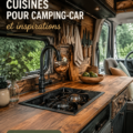 Une cuisine de camping élégante aménagée dans un van, illustrant le confort en voyage.