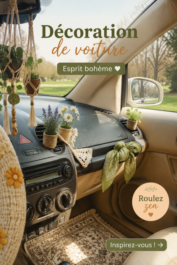 Salon en style hippie avec des couleurs chaleureuses et des motifs floraux.