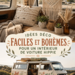 Intérieur de voiture décoré dans un style boho chaleureux