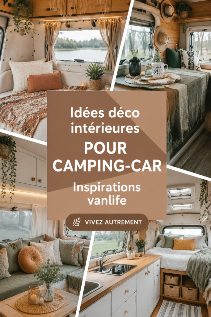 Intérieur chaleureux et décoré d'un campervan personnalisé.