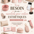Accessoires esthétiques pour l'intérieur d'une voiture, notamment des housses de siège et des organiseurs de voiture.