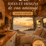 Un van aménagé au style chaleureux et moderne avec des meubles pratiques.