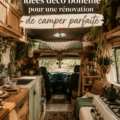 Un van rénové au style Boho avec des éléments décoratifs chaleureux et naturels