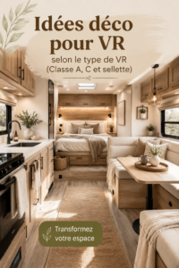 Un intérieur chaleureux d'un RV décoré, illustrant un espace accueillant