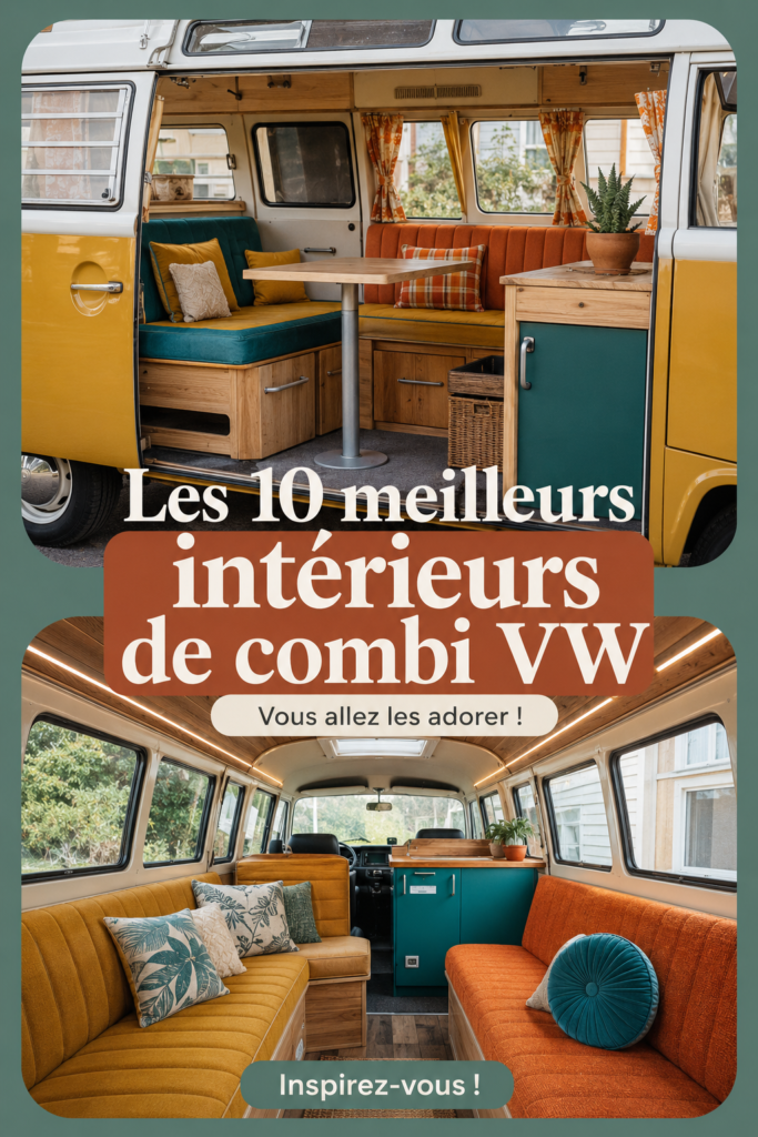 Intérieur de VW Bus avec un agencement chaleureux et accueillant