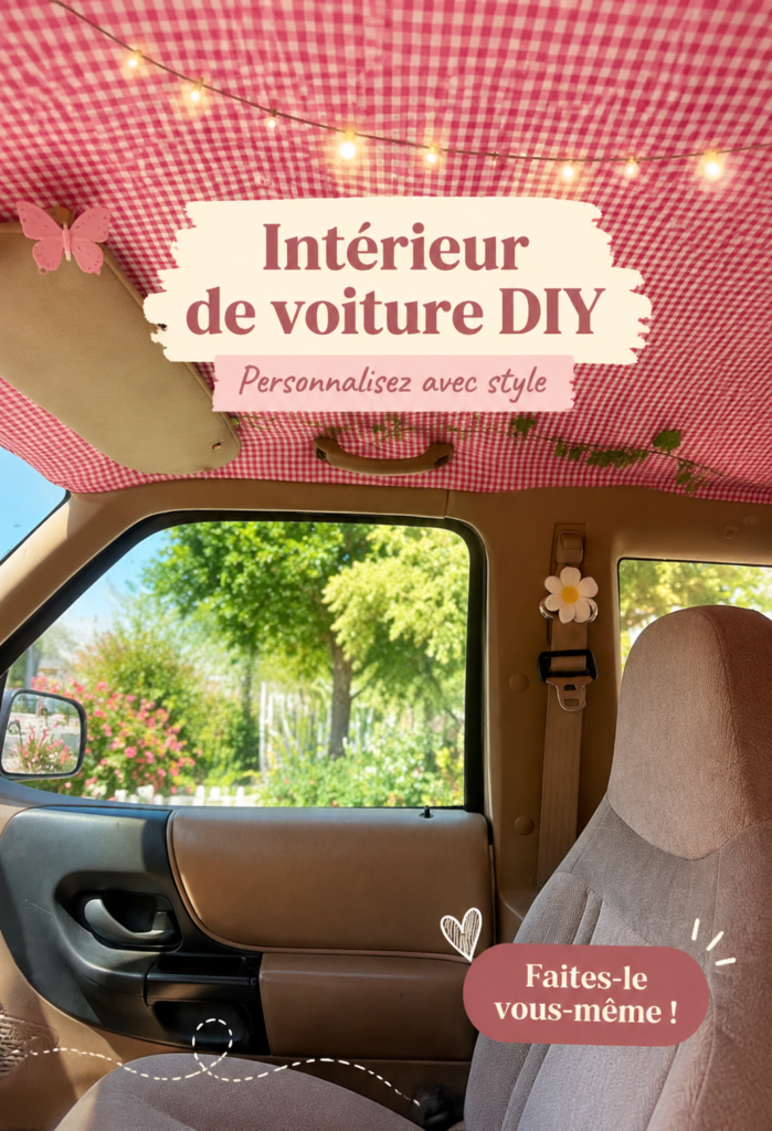 Un intérieur de voiture décoré avec des éléments DIY chaleureux et pratiques
