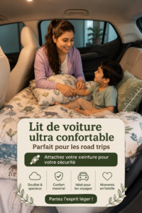 Une voiture avec un aménagement intérieur confortable pour un road trip