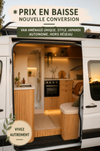 Mercedes Sprinter aménagé au style Japandi pour voyages confortables