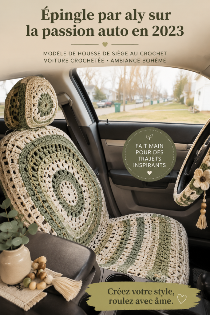 Mains crochetant une couverture colorée pour siège auto avec des fils doux