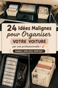 Image d'une voiture organisée avec des rangements optimisés