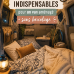 Photo d'un van aménagé avec des meubles pratiques et confortables.