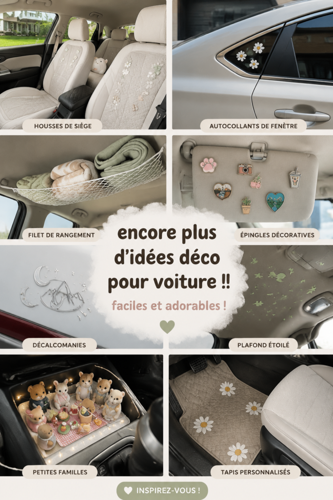 Voiture décorée avec des accessoires colorés