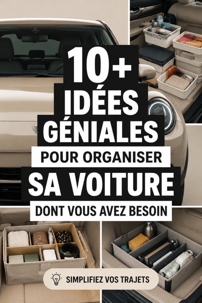 Aperçu d'une voiture bien organisée avec des accessoires de rangement pratiques et esthétiques.