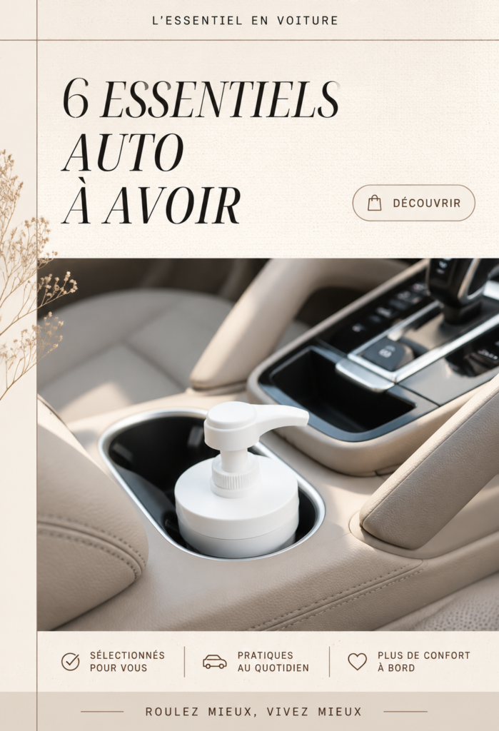 Accessoires auto pratiques d'Amazon montrant des indispensables pour le confort et la sécurité en voiture