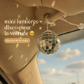 Mini lumières disco installées dans une voiture, créant une ambiance festive